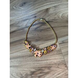 Disney Girls Gold Pink Princess Rapunzel Tangled Necklace Costume Party Jewelry